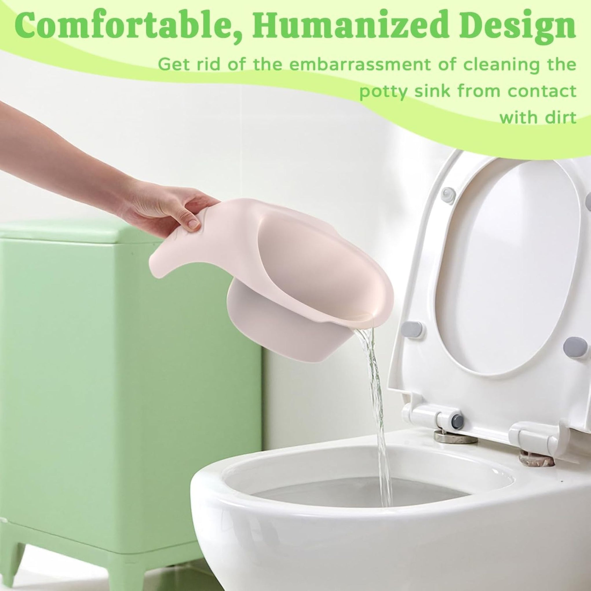 Smile Baby Toddler Potty Training Toilet Seat With Splash Guard - Portable Travel Potty for Children, Infant Potties Training Chair for Ages 1-6 Boys and Girls| ELEPHANT DESIGHN Pink & Green color