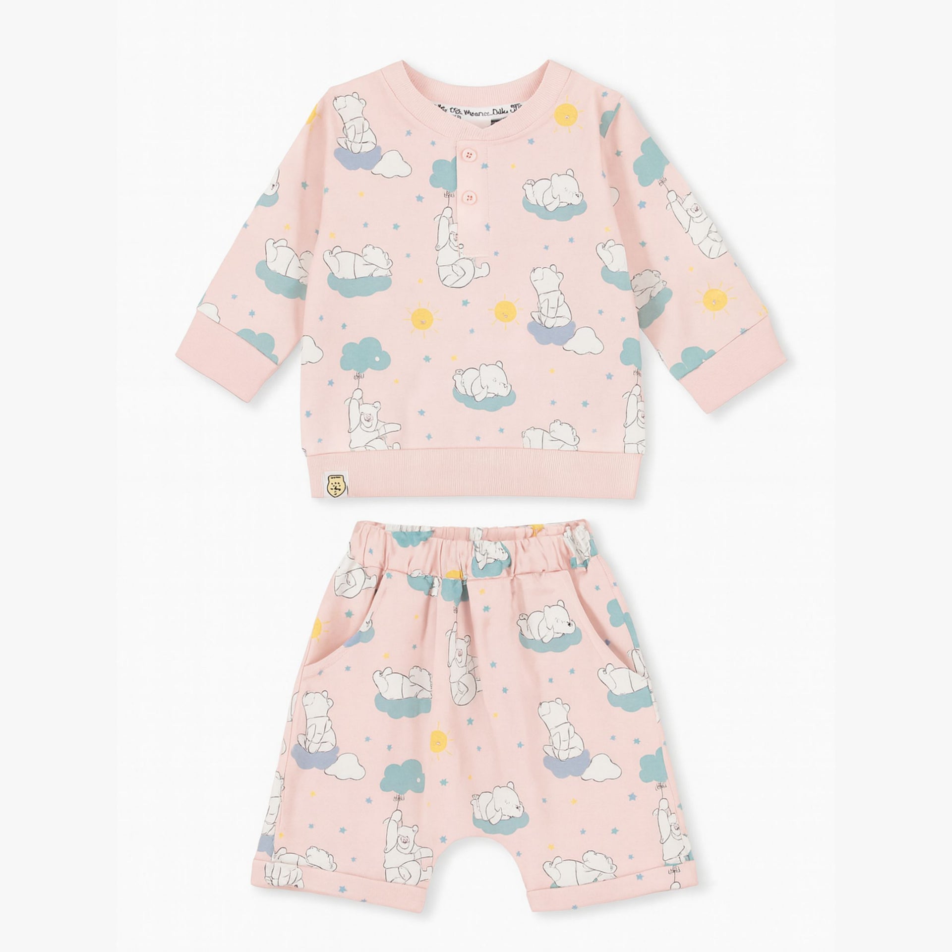 OLLYPOP Boys Printed Set – Pink & Sea Blue | 0–24 Months