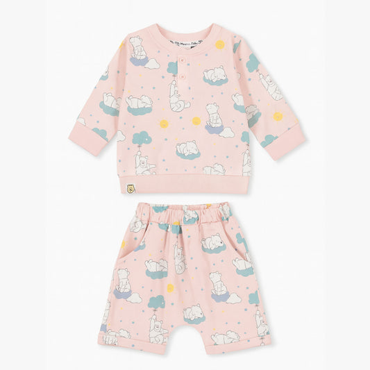 OLLYPOP Boys Printed Set – Pink & Sea Blue | 0–24 Months