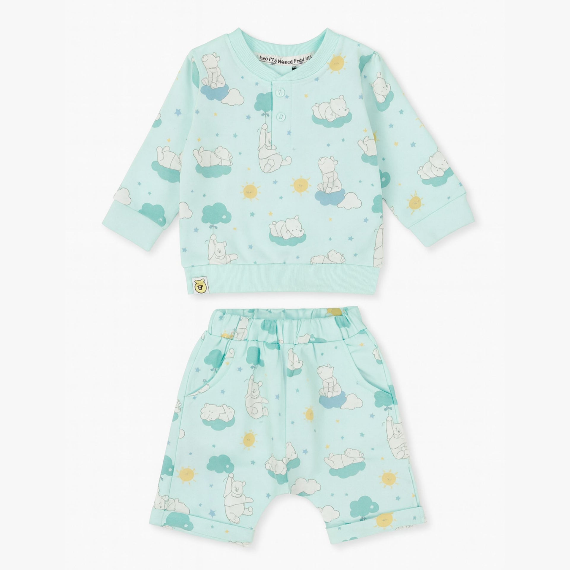 OLLYPOP Boys Printed Set – Pink & Sea Blue | 0–24 Months