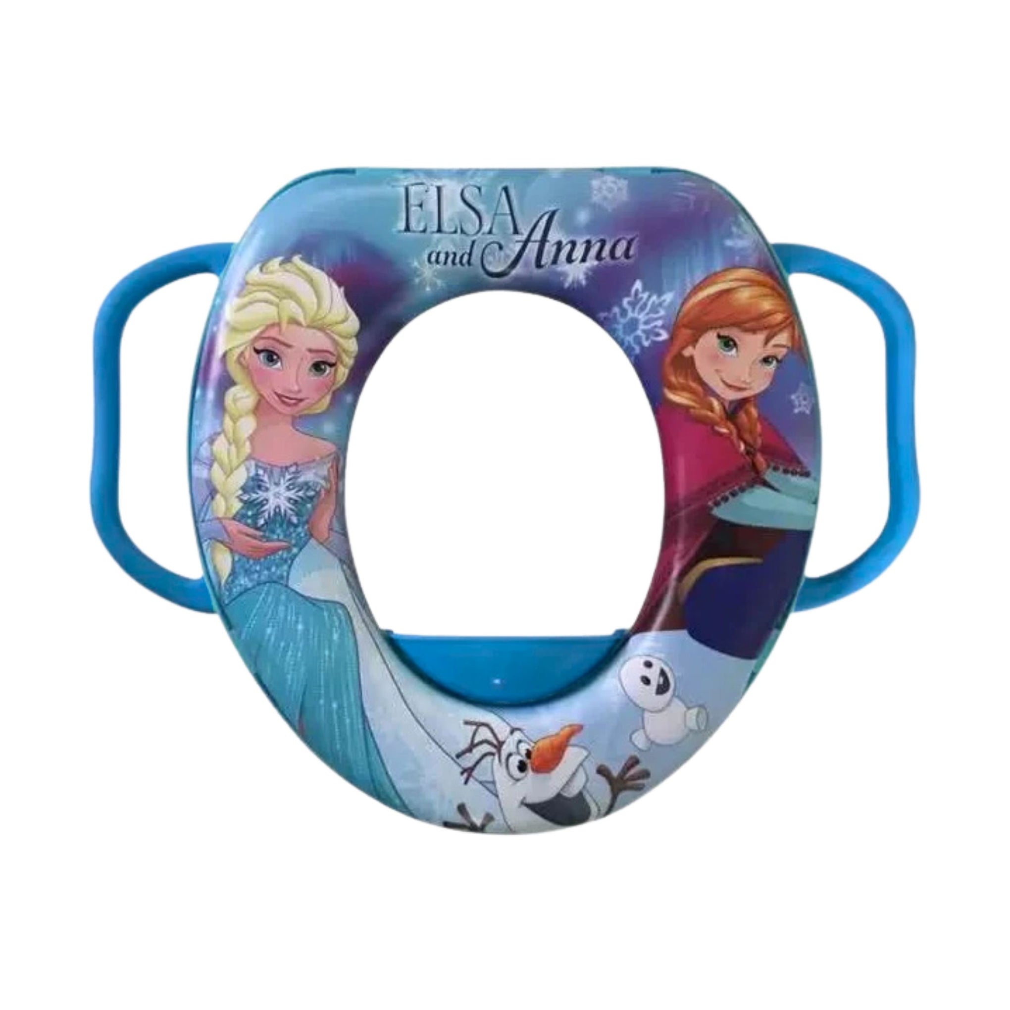 Smile Baby Kids Potty Training Seat with Handles – Comfortable Cushioned Toilet Seat Reducer for Toddlers | Anti-Slip, Travel Friendly | Blue Princess Design