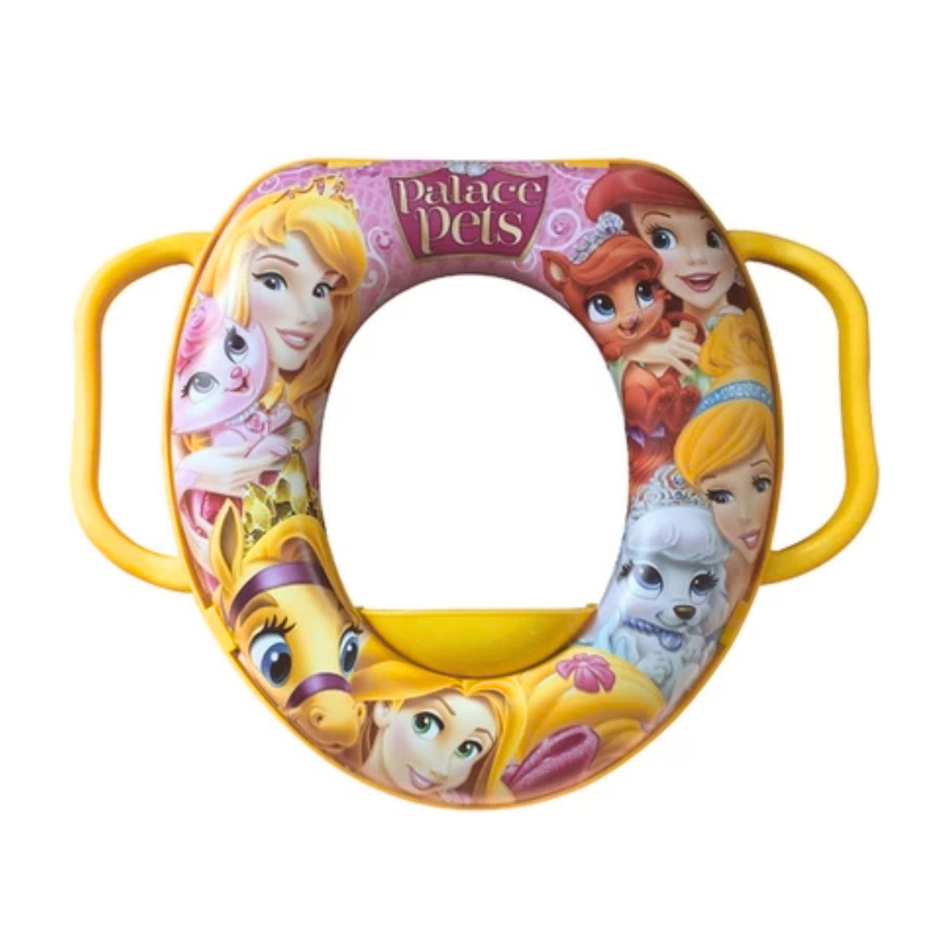 Smile Baby Kids Potty Training Seat with Handles – Soft Cushioned Toilet Seat Reducer for Toddlers | Anti-Slip, Travel Friendly | Yellow Fantasy Friends Design