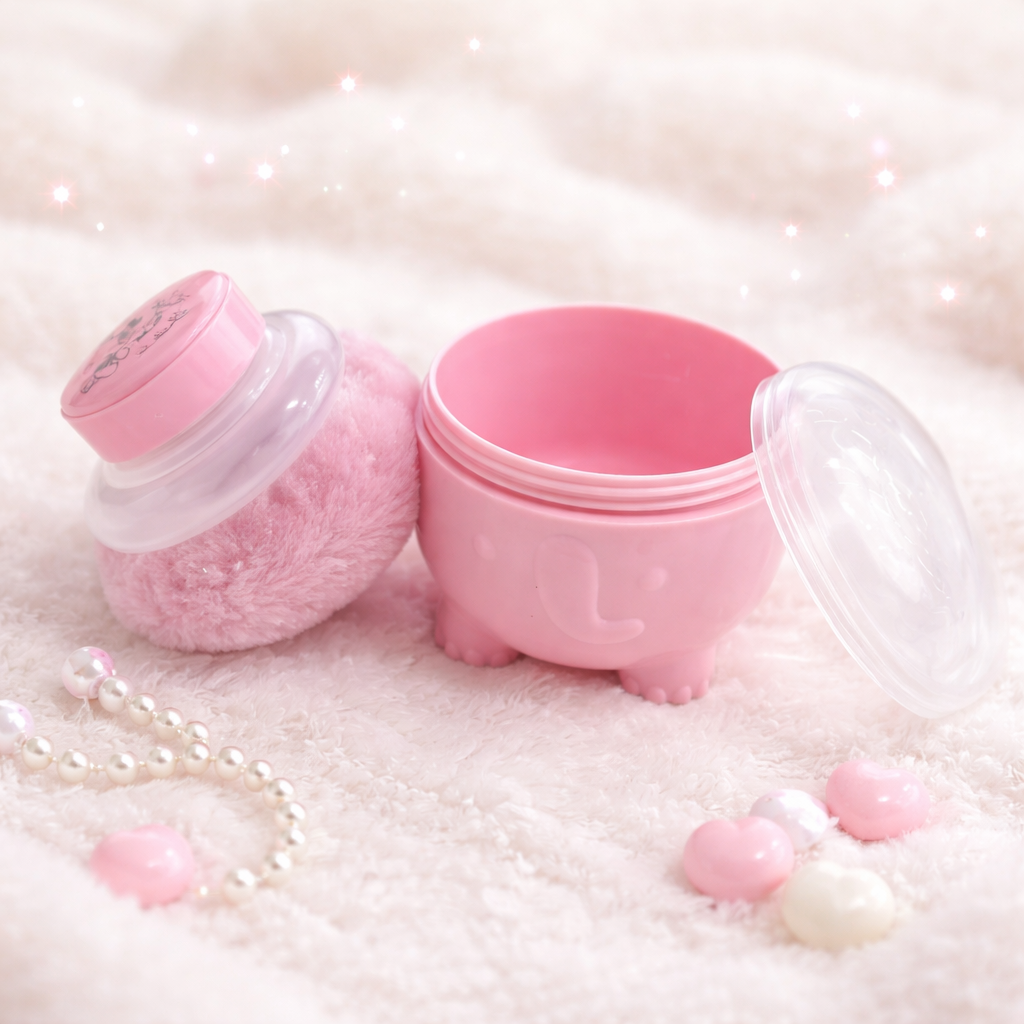Elephant Shape Baby Powder Box with Soft Puff | BPA-Free, Non-Toxic, Easy to Use