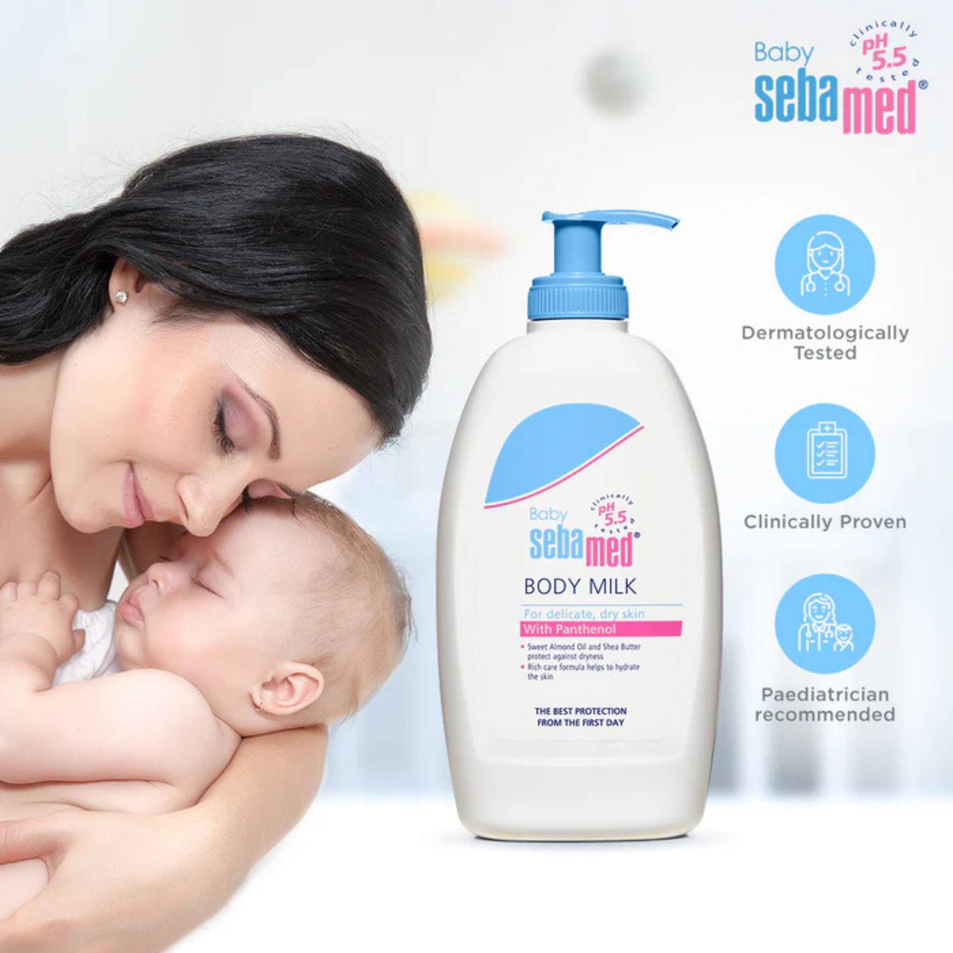 Sebamed Baby Body Milk |pH 5.5|Ideal for dry skin|Daily moisturisation|