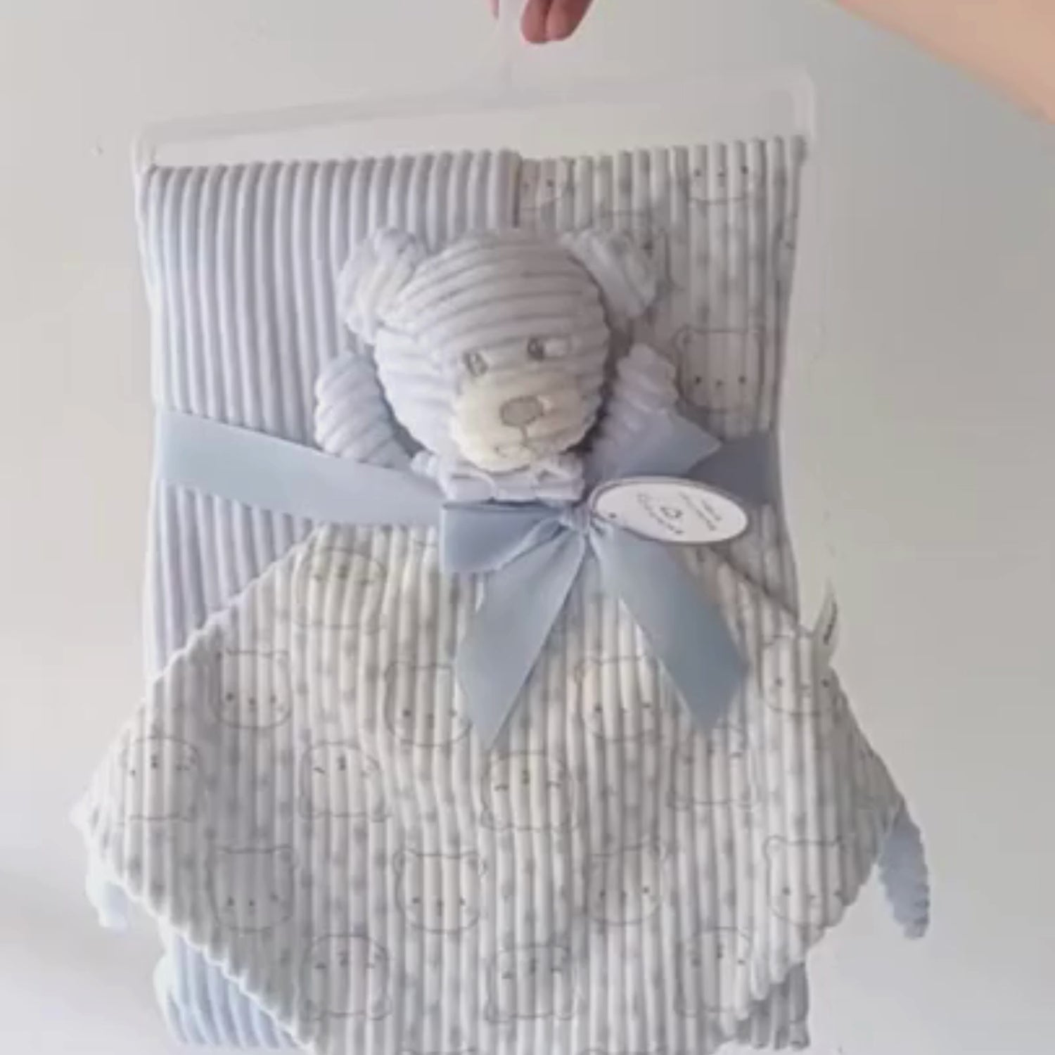 SUNNOZY Baby Double Layer Blanket Pink with Bunny Comforter – Ultra Soft Newborn Blanket Set (75×100cm)