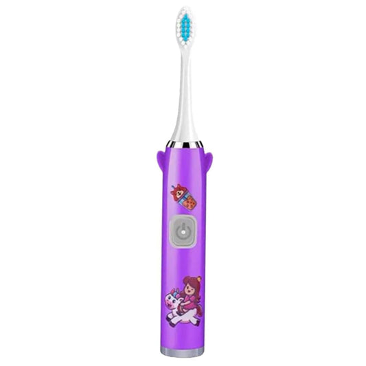 Smile Baby kids Electric Toothbrush with Cartoon Characters, Soft Bristles Battery Operated Kids Cartoonic Vibrating/Oscillating Toothbrush for cleaning the teeth (purple, 1pec)