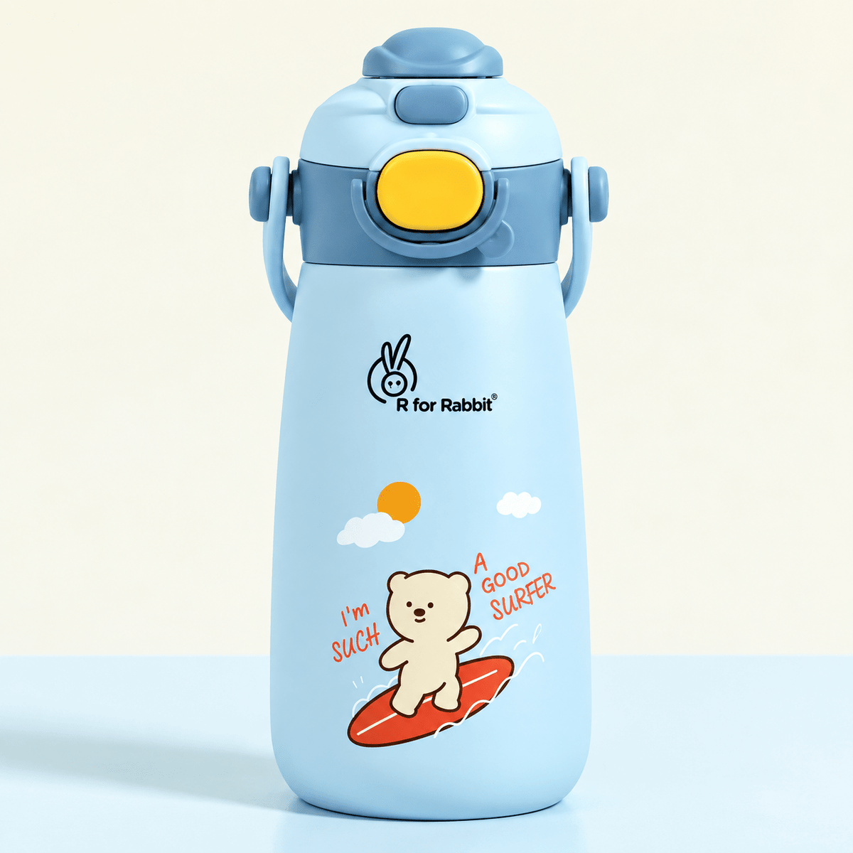 R for Rabbit 500 ml 2-in-1 Straw & Spout Sipper Bottle - Blue - SMILE BABY
