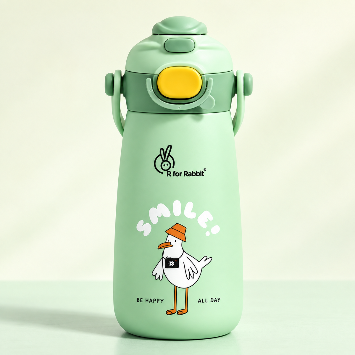 R for Rabbit Smile 500 ml Green Kids Water Bottle