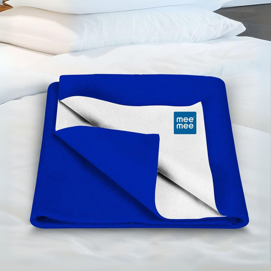 Mee Mee Reusable Water Proof Cotton Bed Protector Sheet/Extra Absorbent Mat/Dry Sheets/Urine Sheet/Dry Mat  M SIZE ROYAL BLUE COLOR