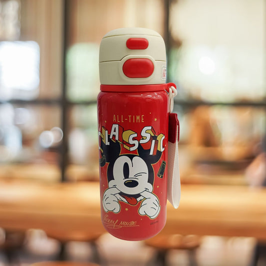 SMILE BABY Replacement Lid & Straw for Kids Water Bottle – Leak-Proof, Double-Lock Safety Cap (Pink / Red)