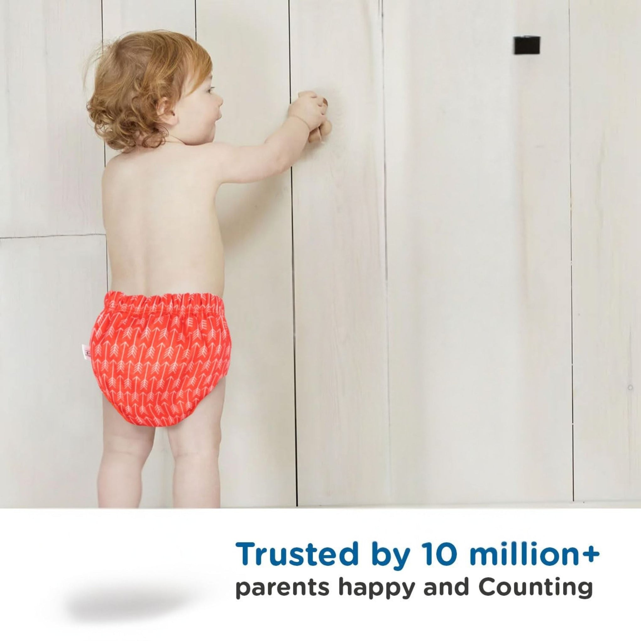 Mee Mee Diaper Panty Potty Training pull - up Pants For Growing Baby/Toddlers | With 3 Layer Protection of Cotton Padding & Super Dry Feel Outer Layer | Pack of 1 | ORANGE color arrow printed panty