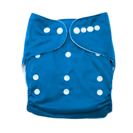 Smile Baby Reusable Washable BLUE Cloth Button Diaper With White Insert For Baby new Born To 2 year |  Plain & Blue Color Reusable Diaper