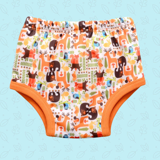 Mee Mee Dipar Panty Potty Training pull - up Pants For Growing Baby/Toddlers | With 3 Layer Protection of Cotton Padding & Super Dry Feel Outer Layer | Pack of 1 | orange color animal printed pant