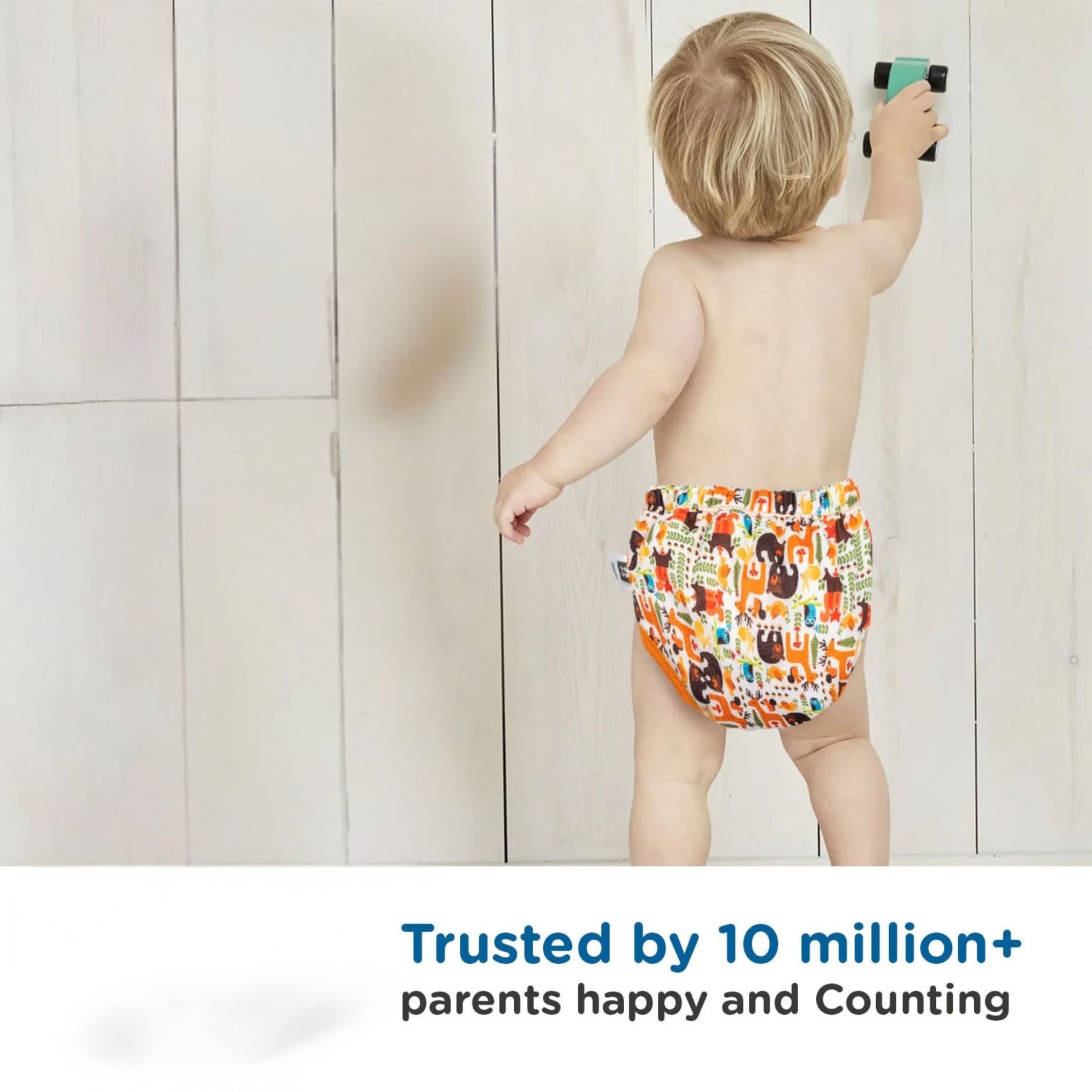 Mee Mee Dipar Panty Potty Training pull - up Pants For Growing Baby/Toddlers | With 3 Layer Protection of Cotton Padding & Super Dry Feel Outer Layer | Pack of 1 | orange color animal printed pant