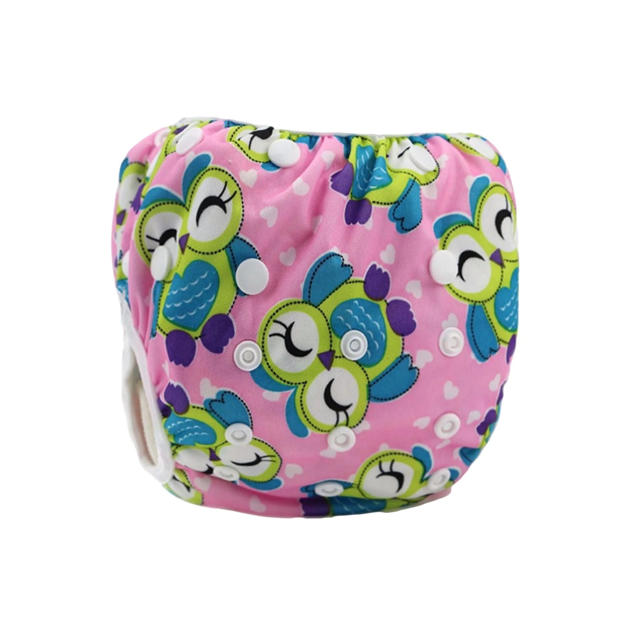 Smile Baby reusable diaper owl printed pink color |Baby Swim Diapers Reusable Adjustable & Washable Nappies