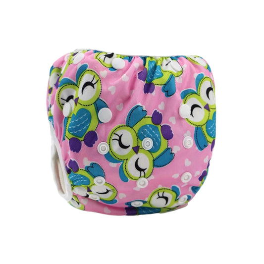 Smile Baby reusable diaper owl printed pink color |Baby Swim Diapers Reusable Adjustable & Washable Nappies
