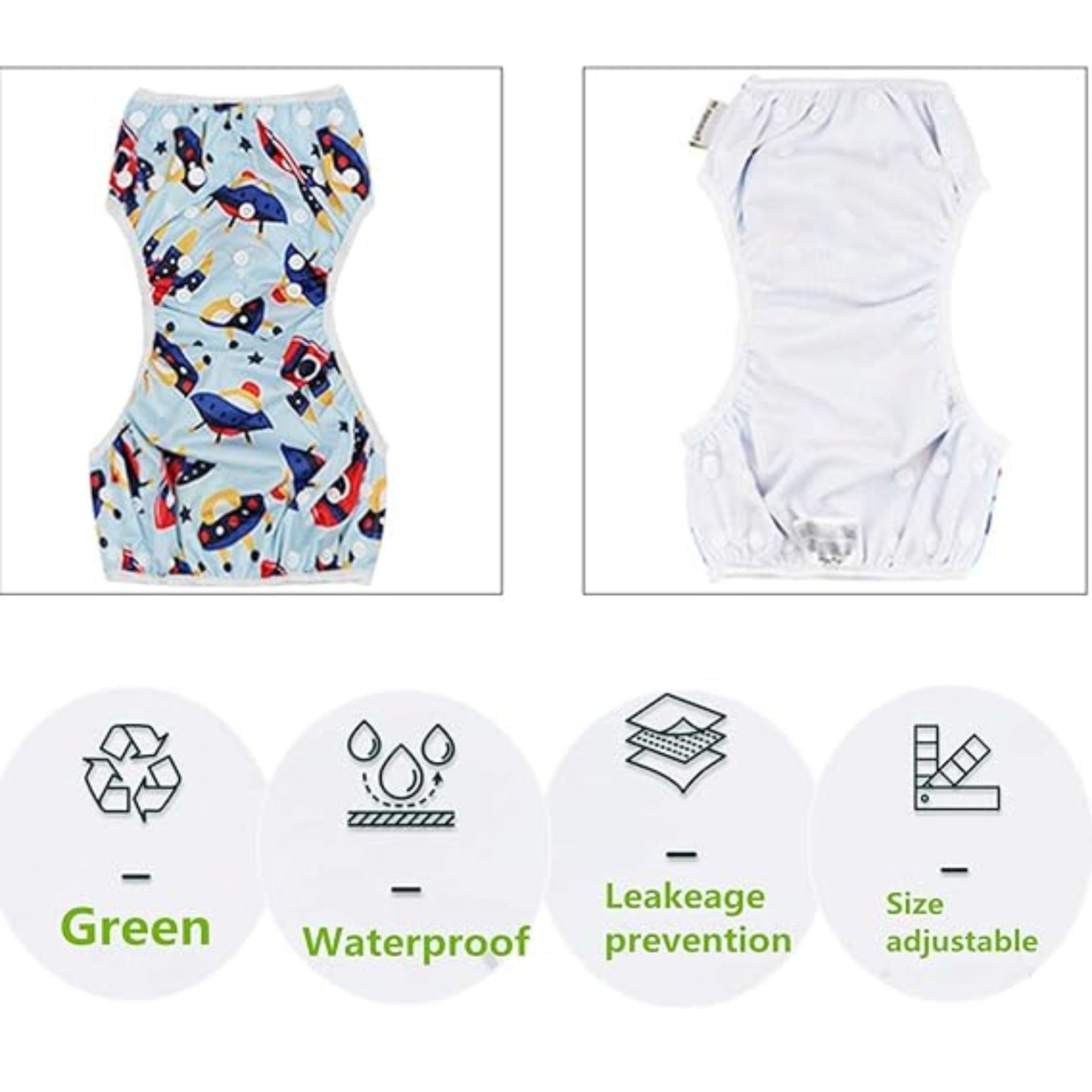 Smile Baby reusable diaper owl printed pink color |Baby Swim Diapers Reusable Adjustable & Washable Nappies
