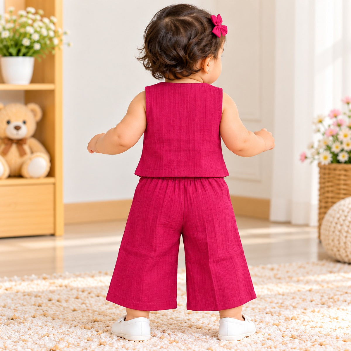 Back view of REVERSE X-TREME magenta girls co-ord set