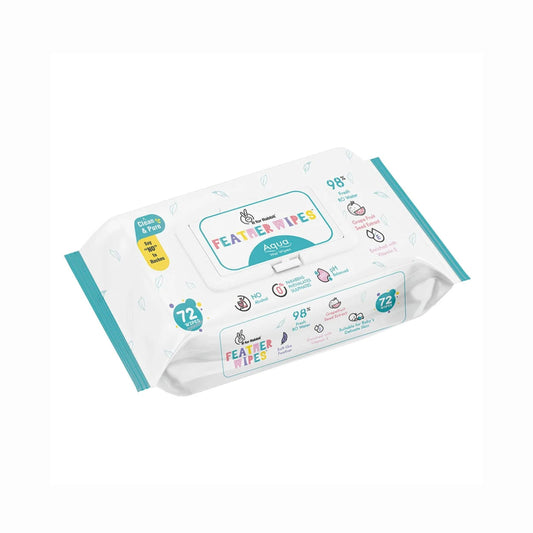 R For Rabbit Feather Aqua Baby Wipes Combo Pack Of 72 Units | Pure Water Wet Wipes for Babies With Lid (Pack of 1)