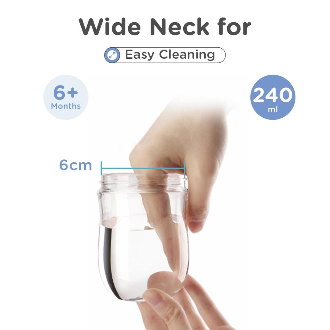 R for Rabbit Tritan Tweet 240 ml Baby Spout Cup for Kids | Twin Handle Non Toxic BPA Free Soft Silicone Spout Sipper Bottle | Leak Proof Drinking Sippy Cup for 6+ Month Infant Baby Boy & Girl (Blue)