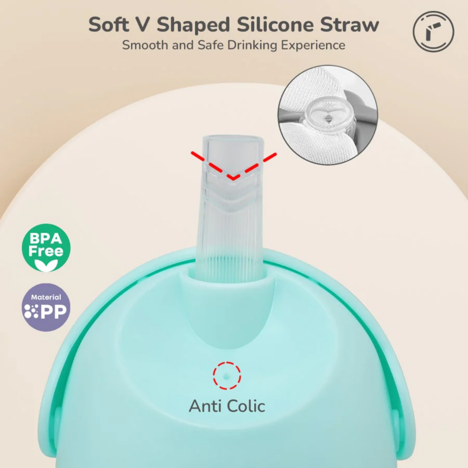 R for Rabbit Trunky Baby Straw Sipper Bottle 320ml With Safe BPA free PP Material (Blue)