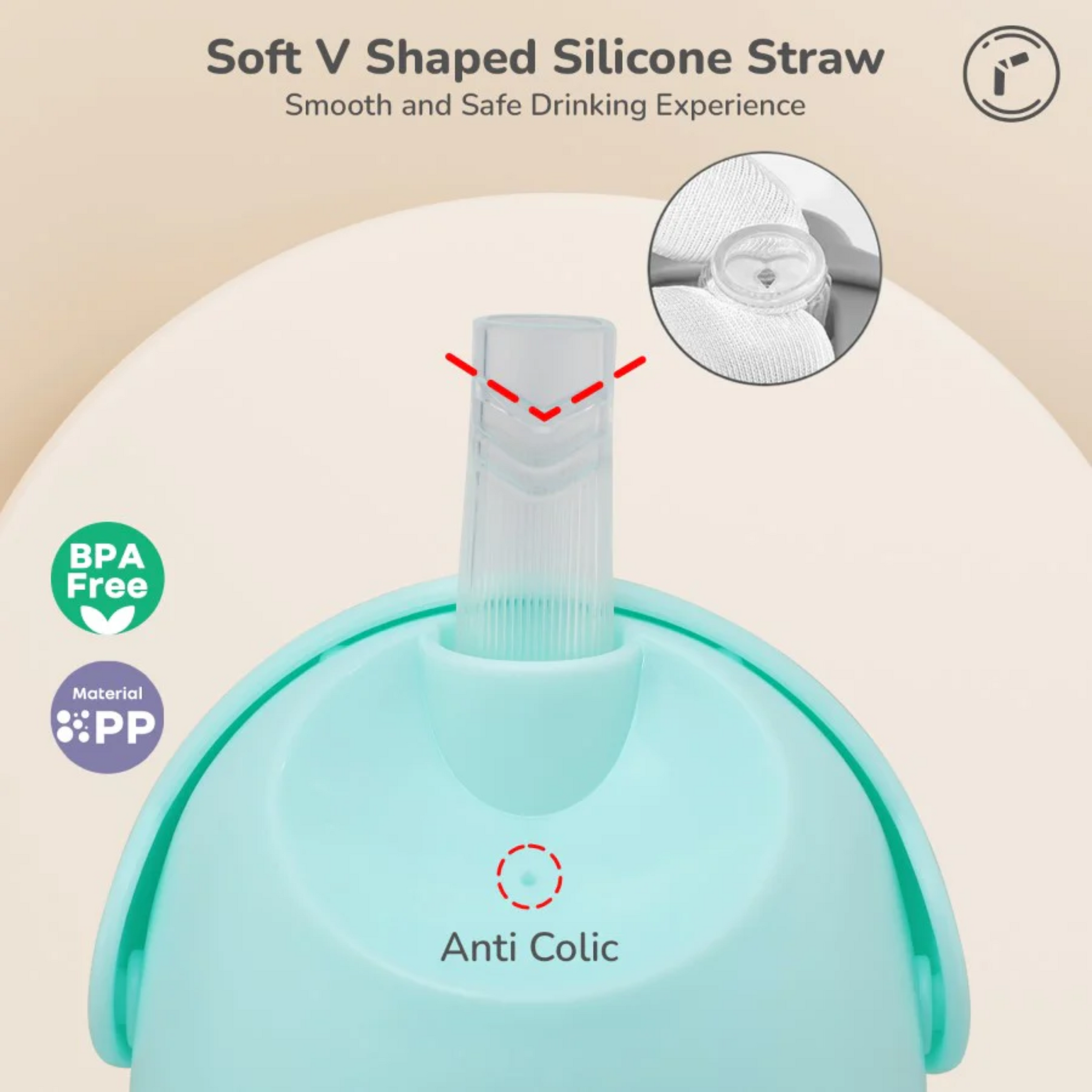 R for Rabbit Trunky Baby Straw Sipper Bottle 320ml With Safe BPA free PP Material (Blue)