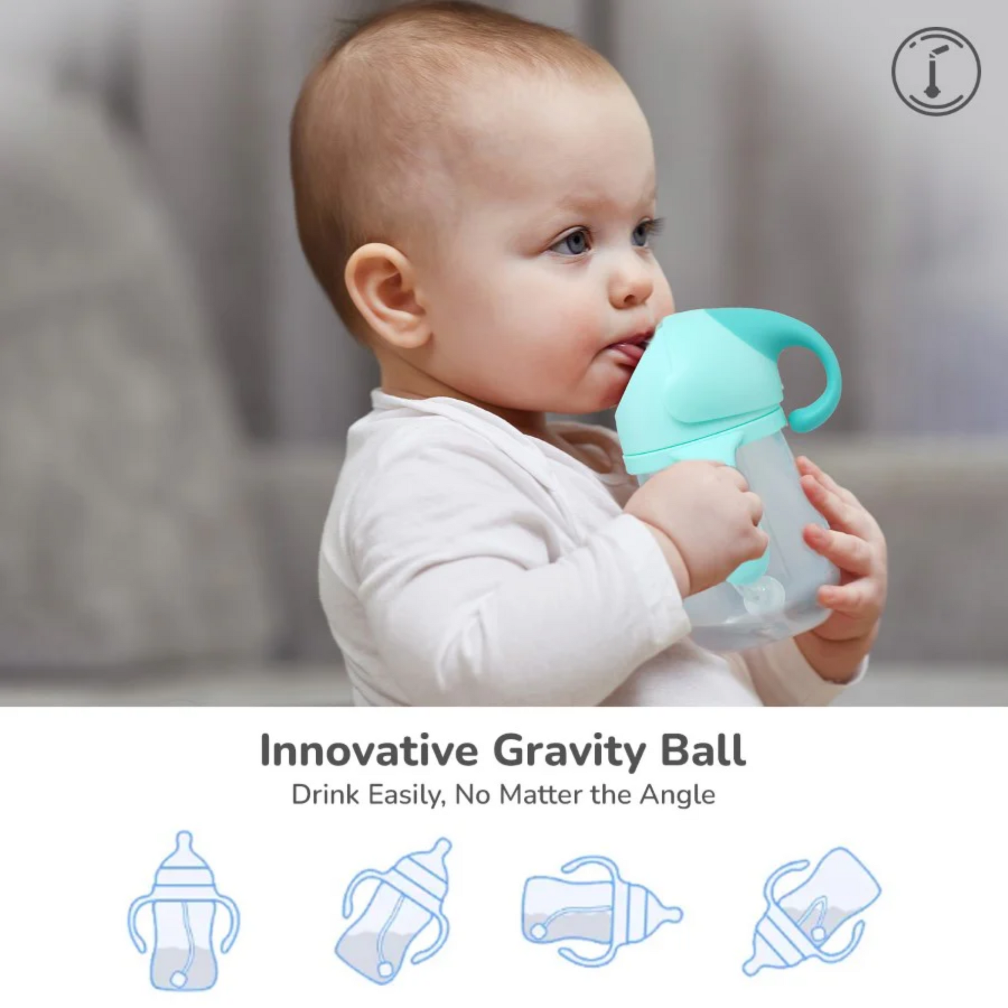 R for Rabbit Trunky Baby Straw Sipper Bottle 320ml With Safe BPA free PP Material (Blue)