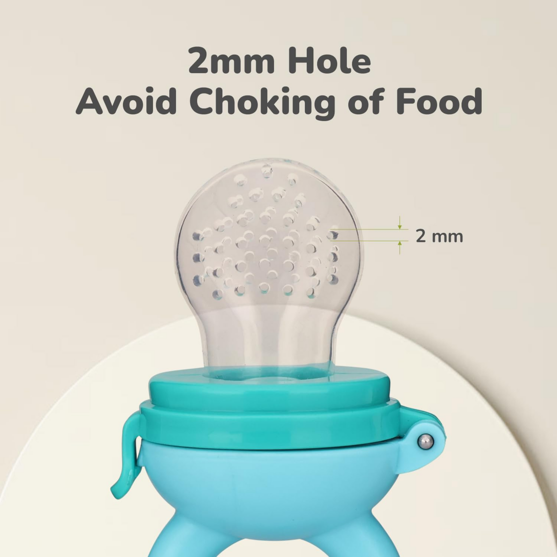 R for Rabbit First Feed Pixie Premium Soft Silicon Chewing Nibbler for Babies | Hygenic & BPA Free| Baby Fruit & Food Veggie Teether | Pacifier/Feeder for Infant 3+ Months (Lake Blue)