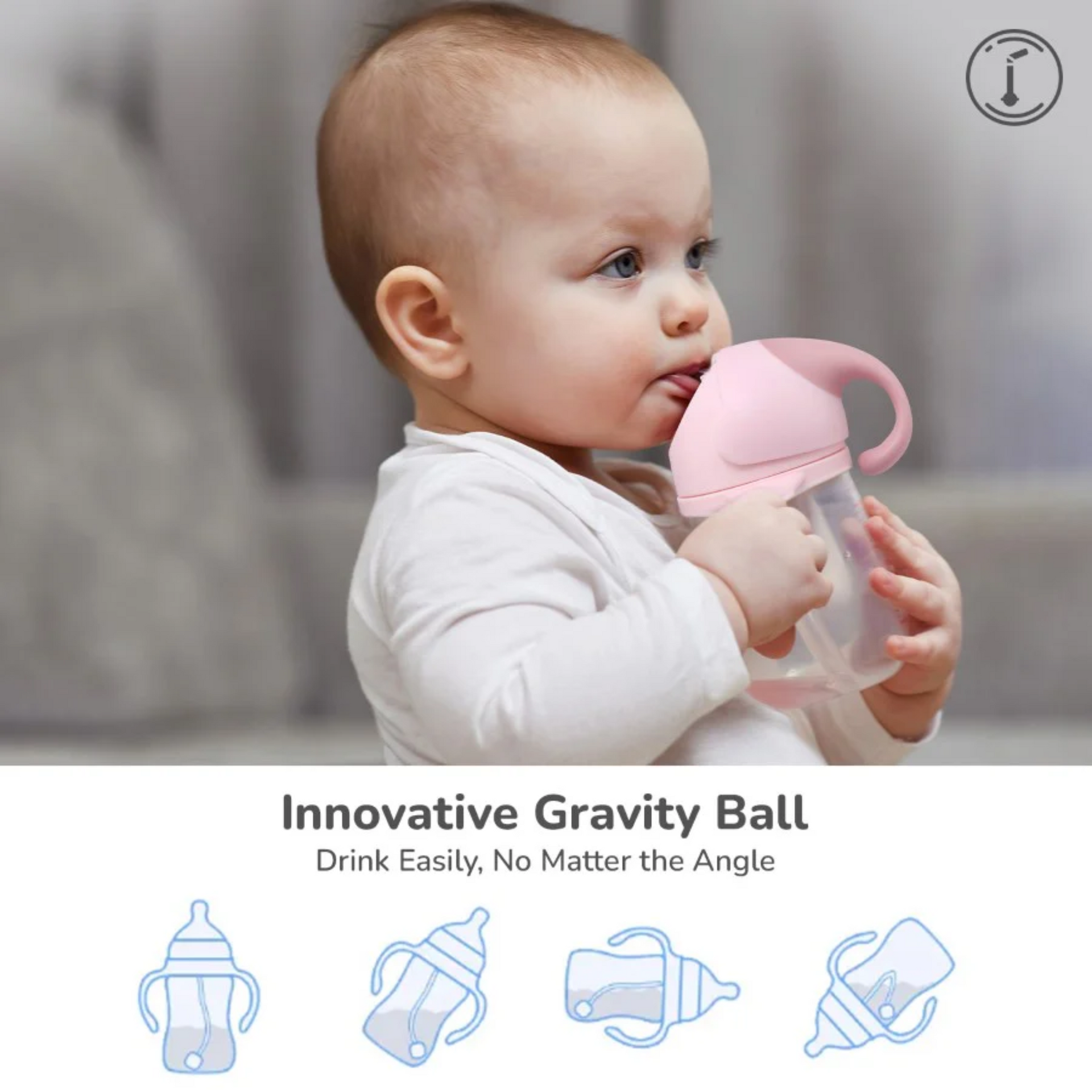 R for Rabbit Trunky Baby Straw Sipper Bottle 320ml With Safe BPA free PP Material(Pink)