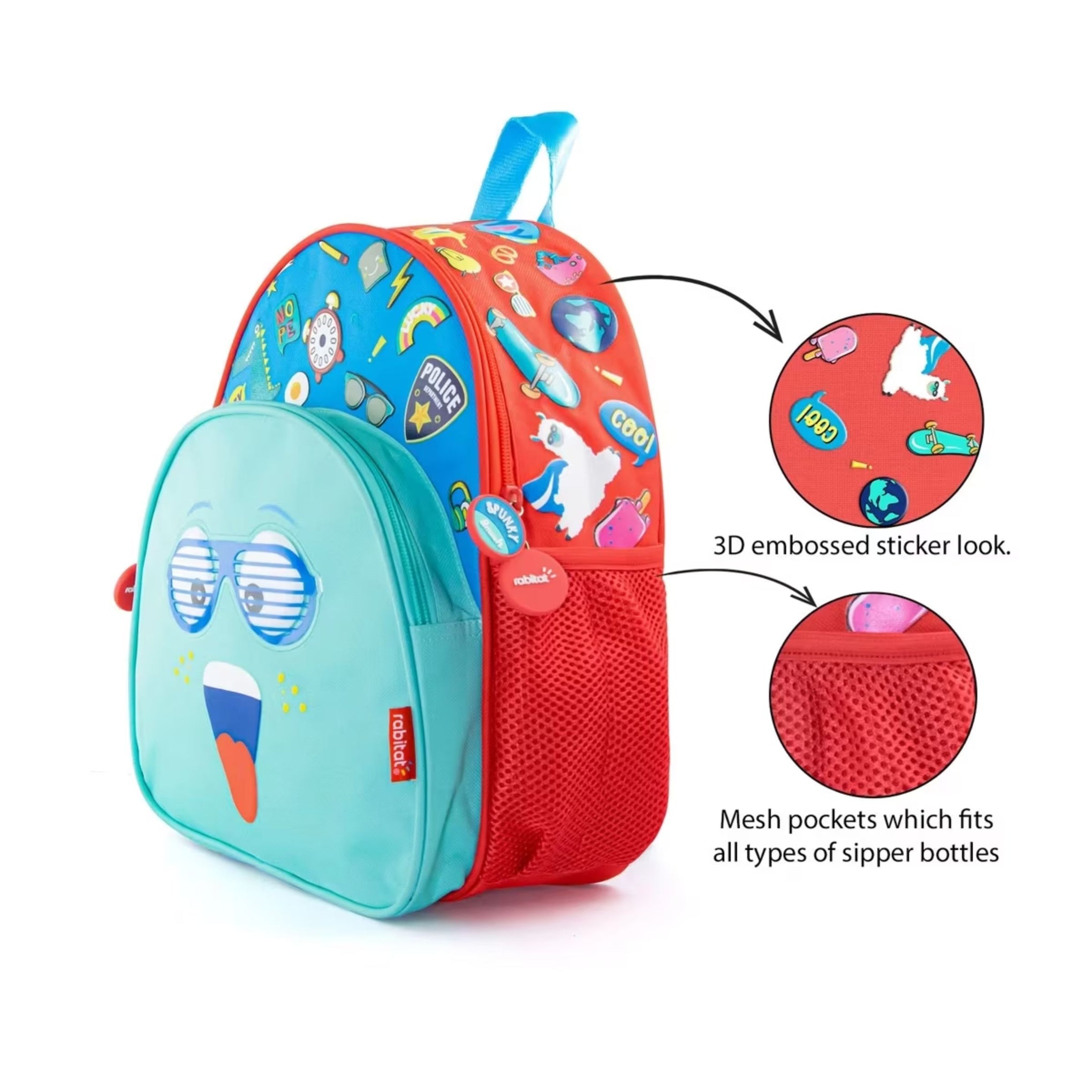 Rabitat Smash School Bag Spunky 12 Inches For Kids of Age 2Y+, Multicolour