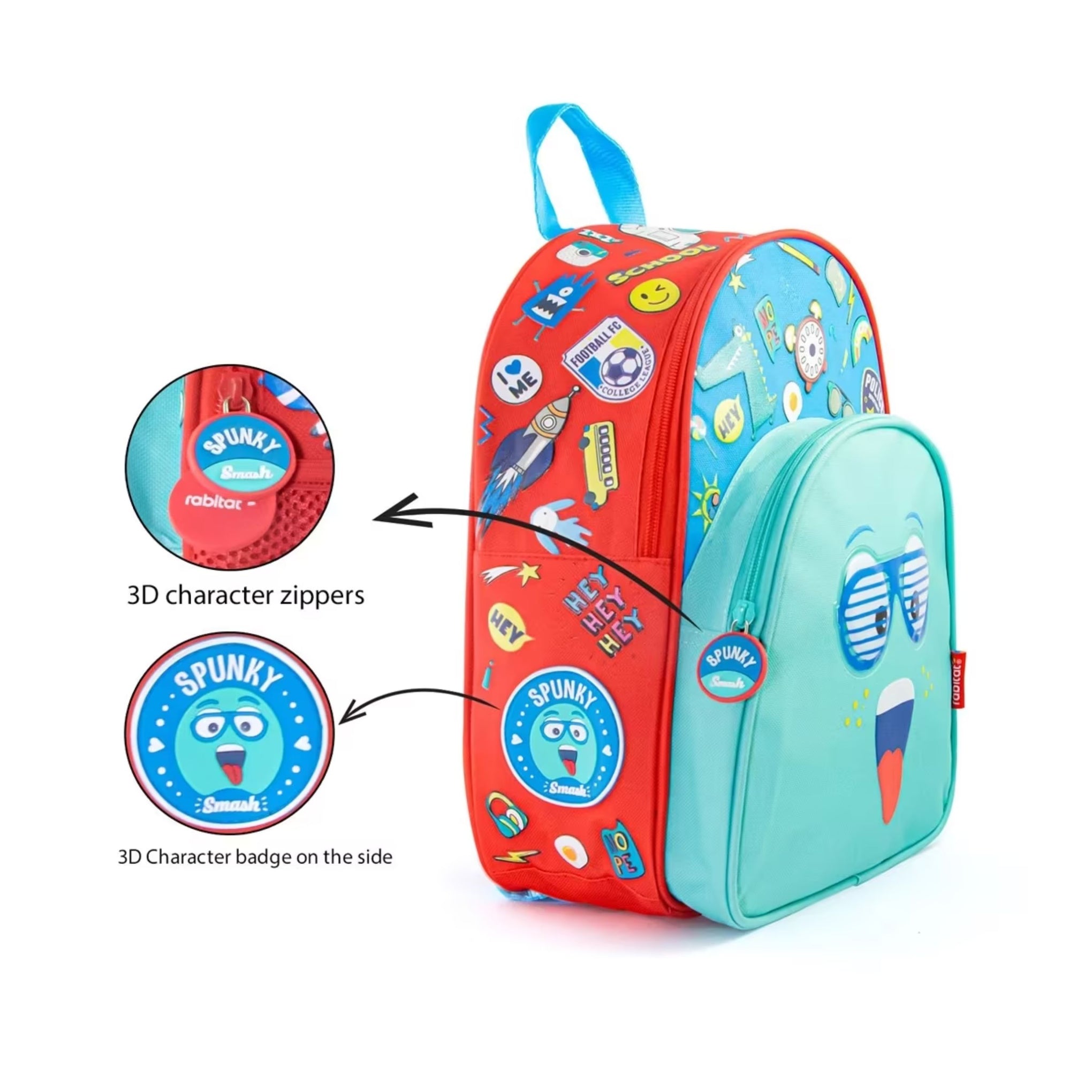Rabitat Smash School Bag Spunky 12 Inches For Kids of Age 2Y+, Multicolour