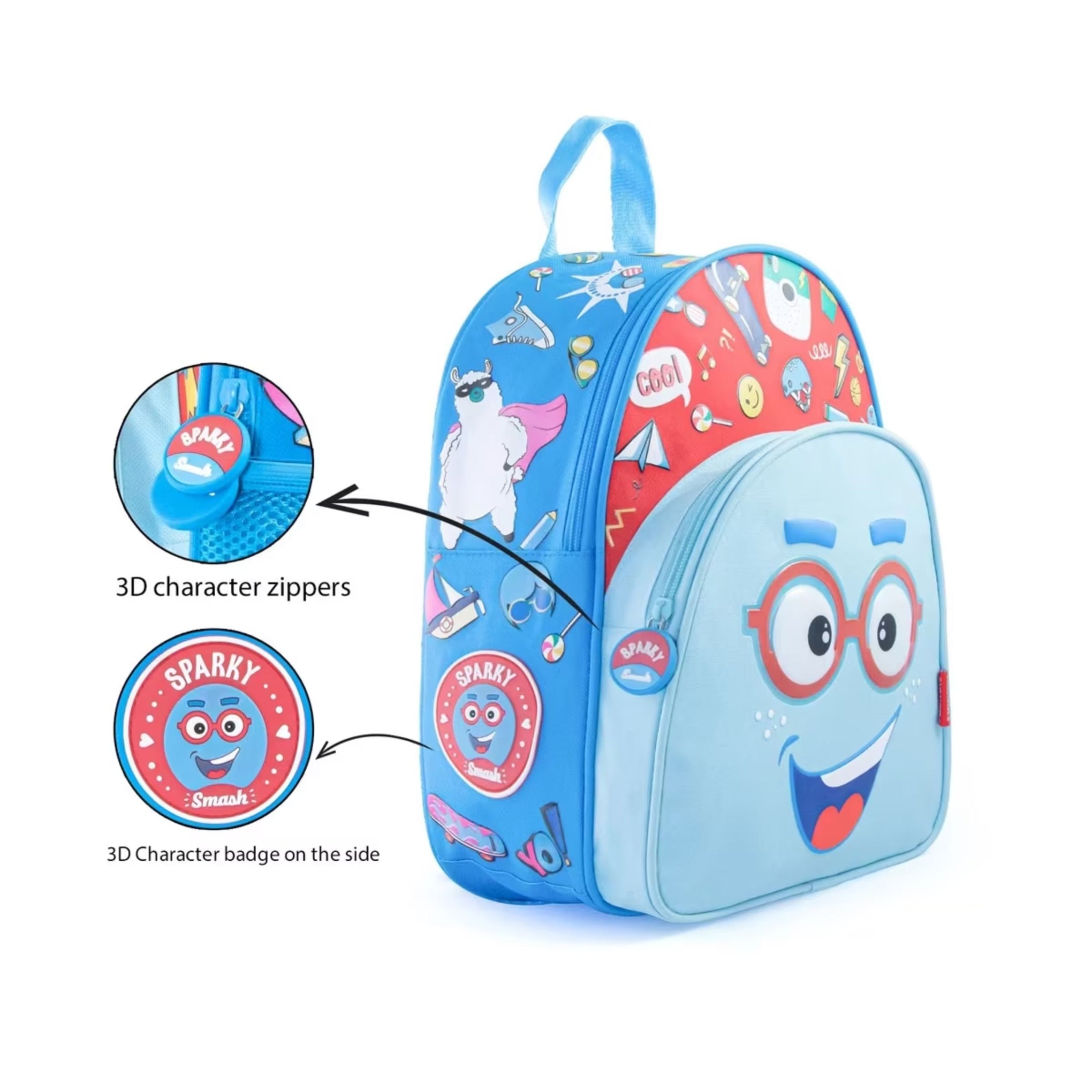 Rabitat Smash School Bag Sparky 12 Inches For Kids of Age 2Y+, Multicolour