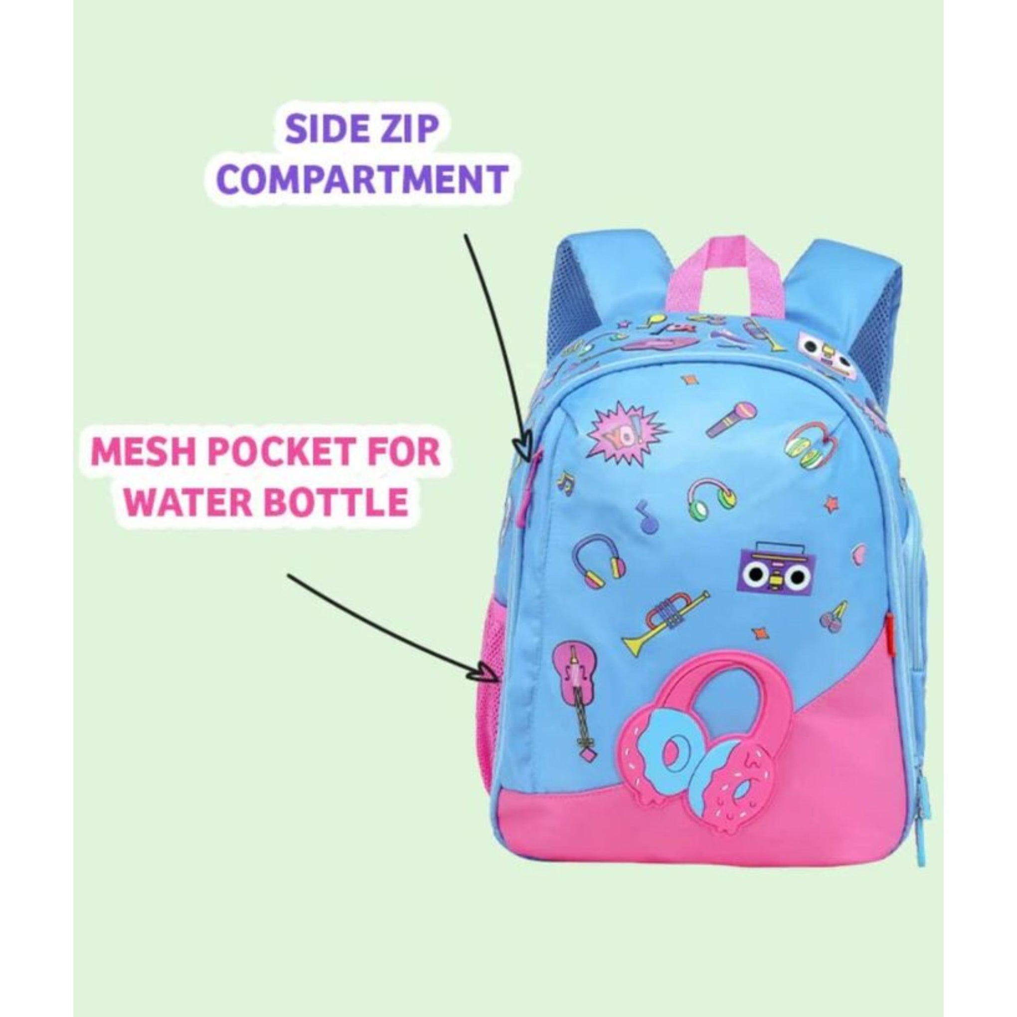 Rabitat Smash Big Kid School Bag Miss Butter 14 Inches For Kids of Age 4Y+, Multicolour