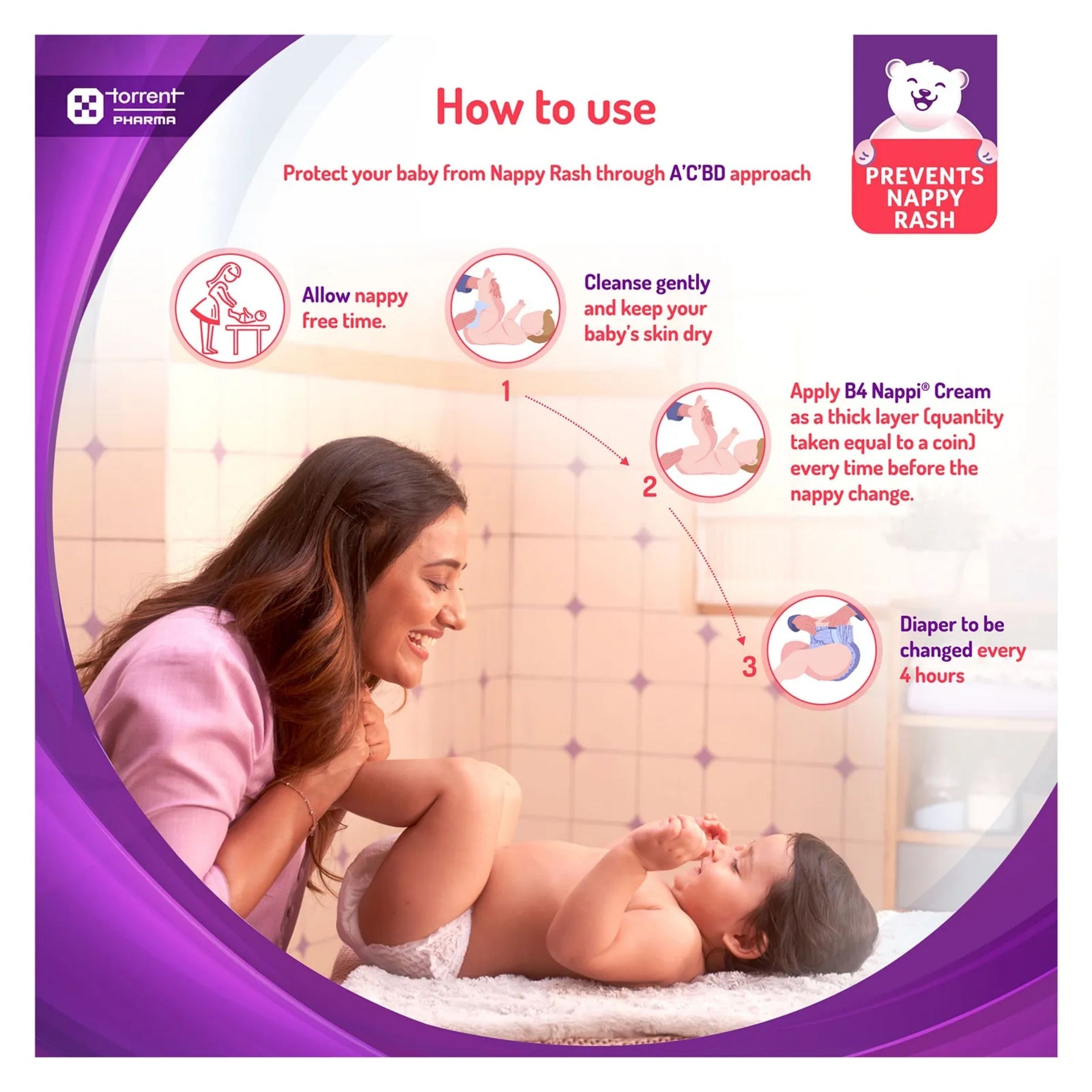 CURATIO Tedibar B4 Nappi cream for babies 75g Diaper Rash Prevention Cream Nappi cream for your newborns Rash treatment cream for baby