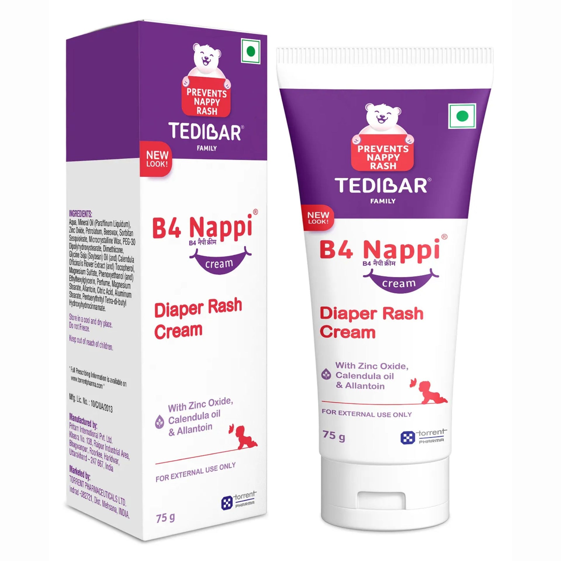CURATIO Tedibar B4 Nappi cream for babies 75g Diaper Rash Prevention Cream Nappi cream for your newborns Rash treatment cream for baby