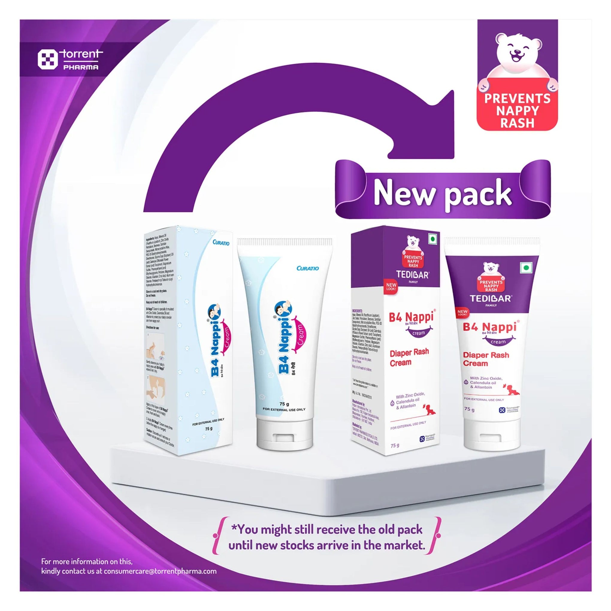 CURATIO Tedibar B4 Nappi cream for babies 75g Diaper Rash Prevention Cream Nappi cream for your newborns Rash treatment cream for baby