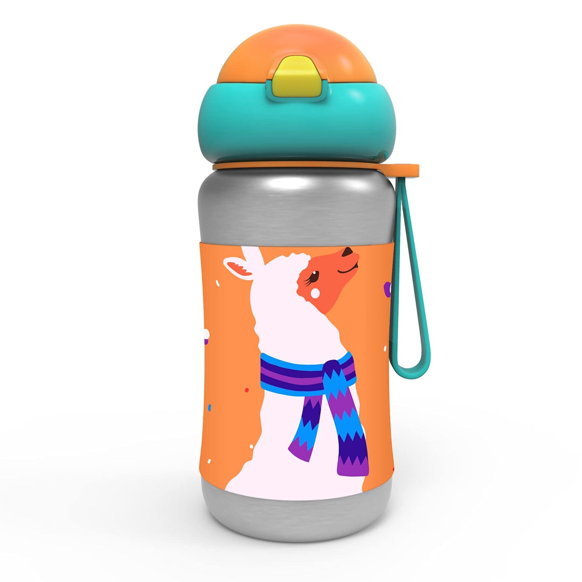 rabitat STEEL PLAY Stainless Steel Water Bottle No Prob Llama 350 ml - 2 years brand warranty | stainless steel water bottle | steel bottle | water bottle steel