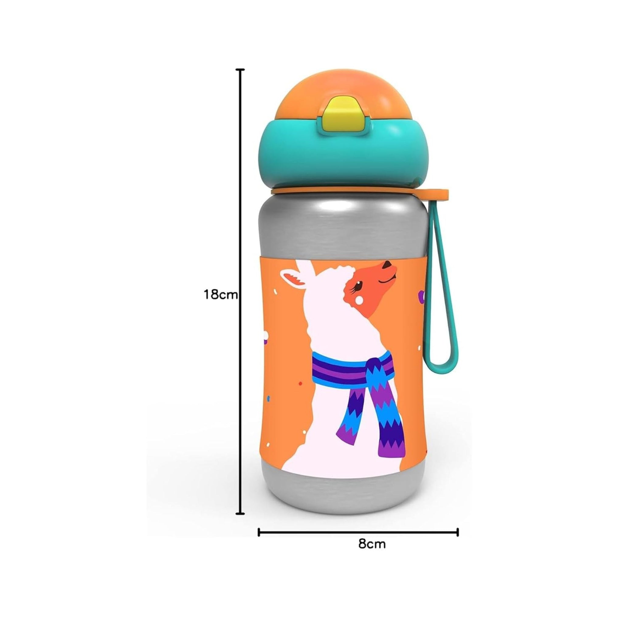 rabitat STEEL PLAY Stainless Steel Water Bottle No Prob Llama 350 ml - 2 years brand warranty | stainless steel water bottle | steel bottle | water bottle steel
