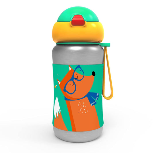 rabitat STEEL PLAY Stainless Steel Water Bottle Young wild & Free 350 ml - 2 years brand warranty | stainless steel water bottle | steel bottle | water bottle steel