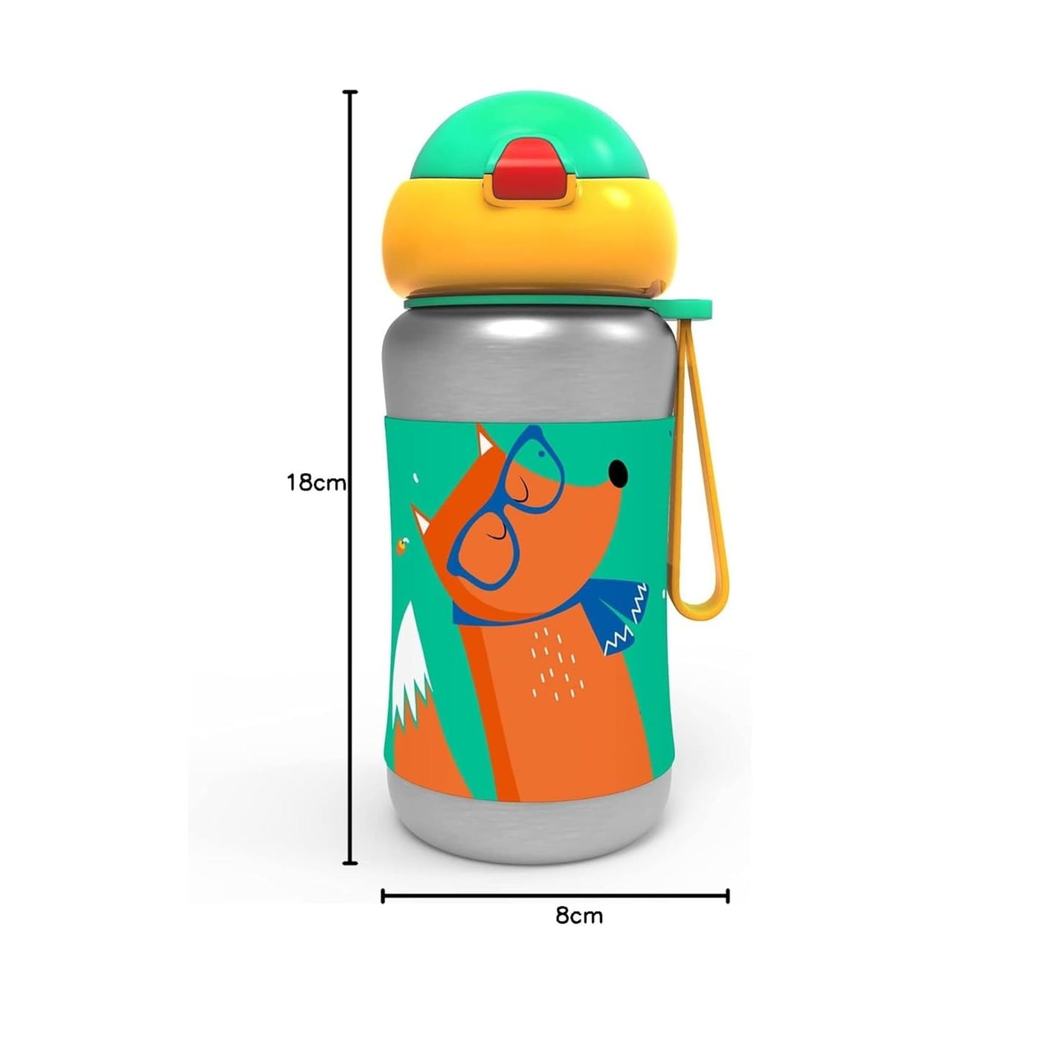 rabitat STEEL PLAY Stainless Steel Water Bottle Young wild & Free 350 ml - 2 years brand warranty | stainless steel water bottle | steel bottle | water bottle steel