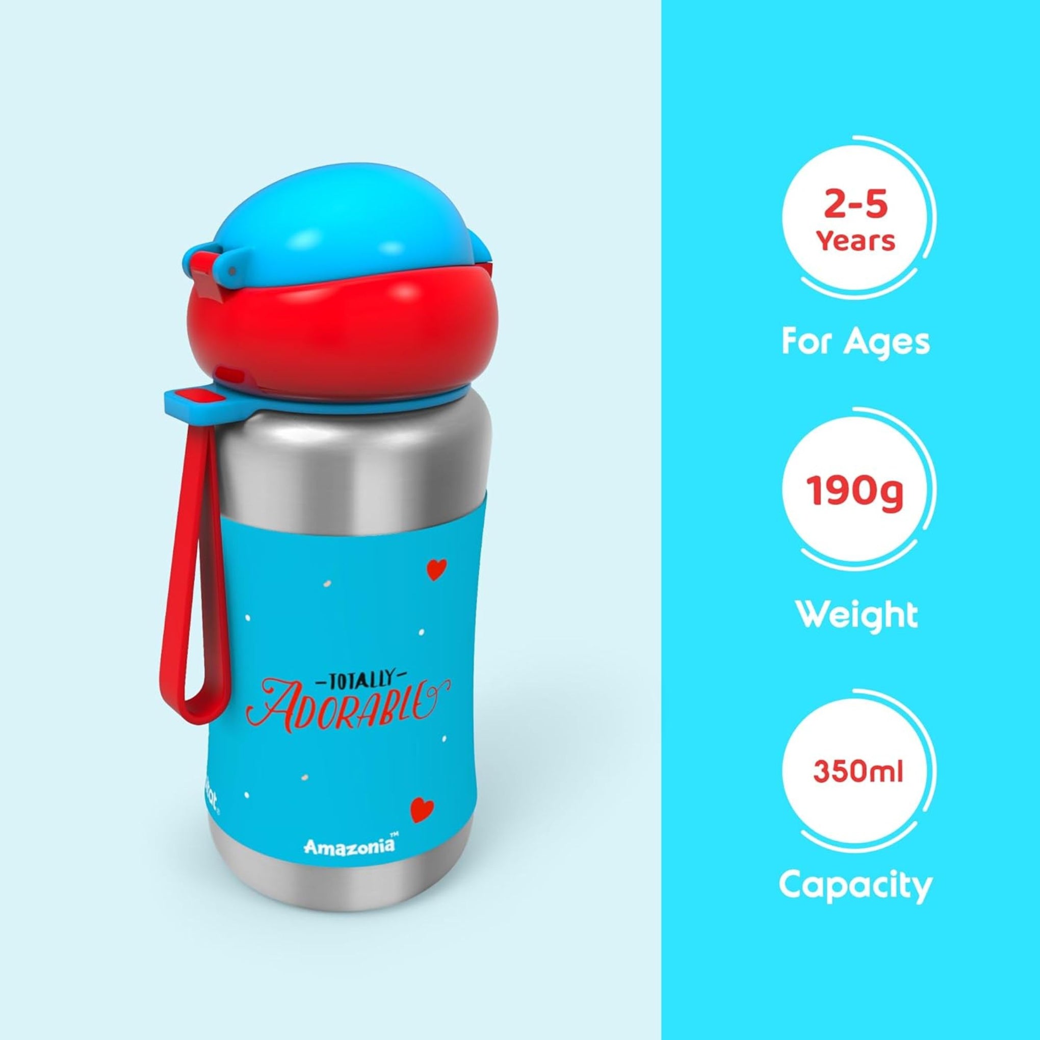 rabitat STEEL PLAY Stainless Steel Water Bottle Totally Adorable 350 ml - 2 years warranty | stainless steel water bottle | steel bottle | water bottle steel