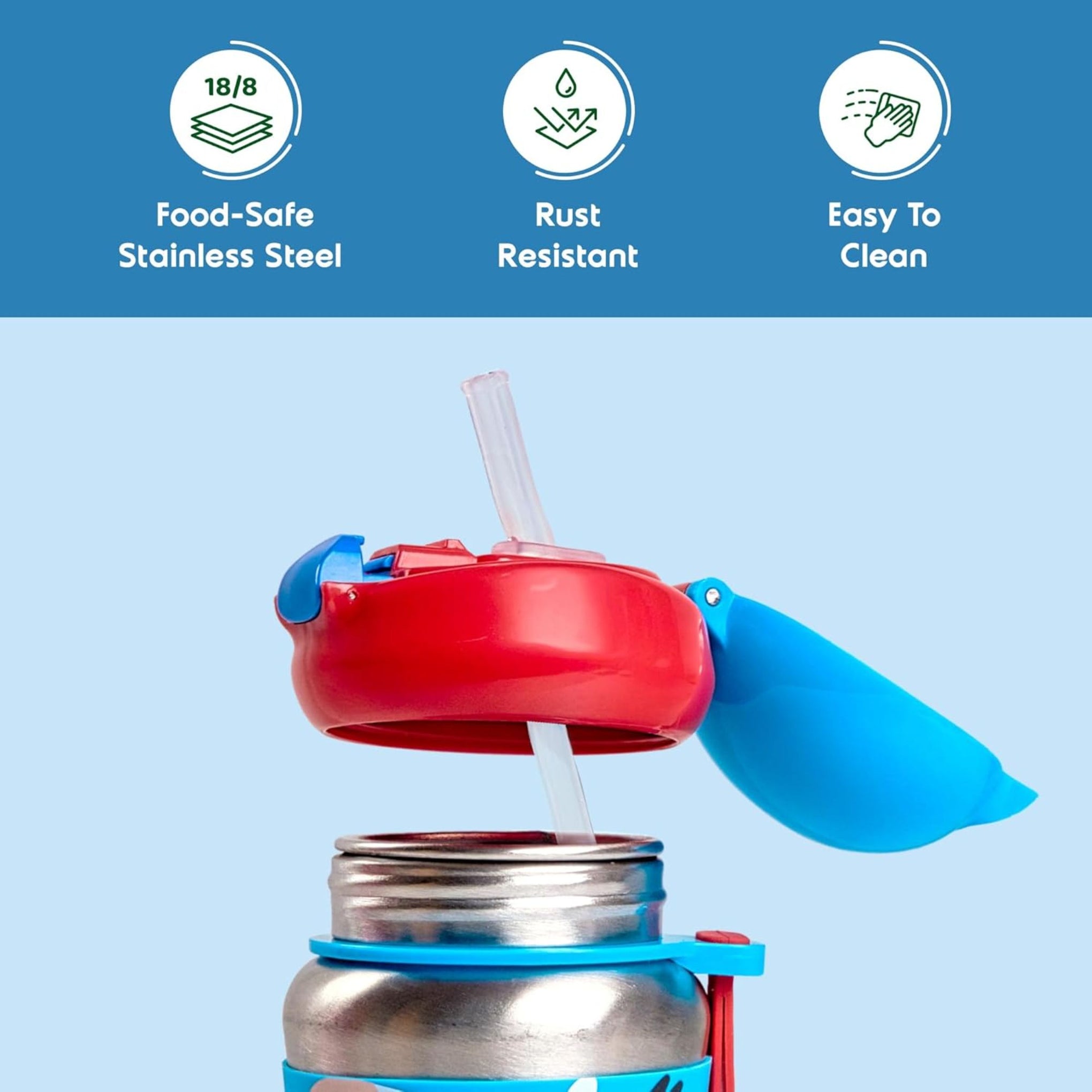 rabitat STEEL PLAY Stainless Steel Water Bottle Totally Adorable 350 ml - 2 years warranty | stainless steel water bottle | steel bottle | water bottle steel