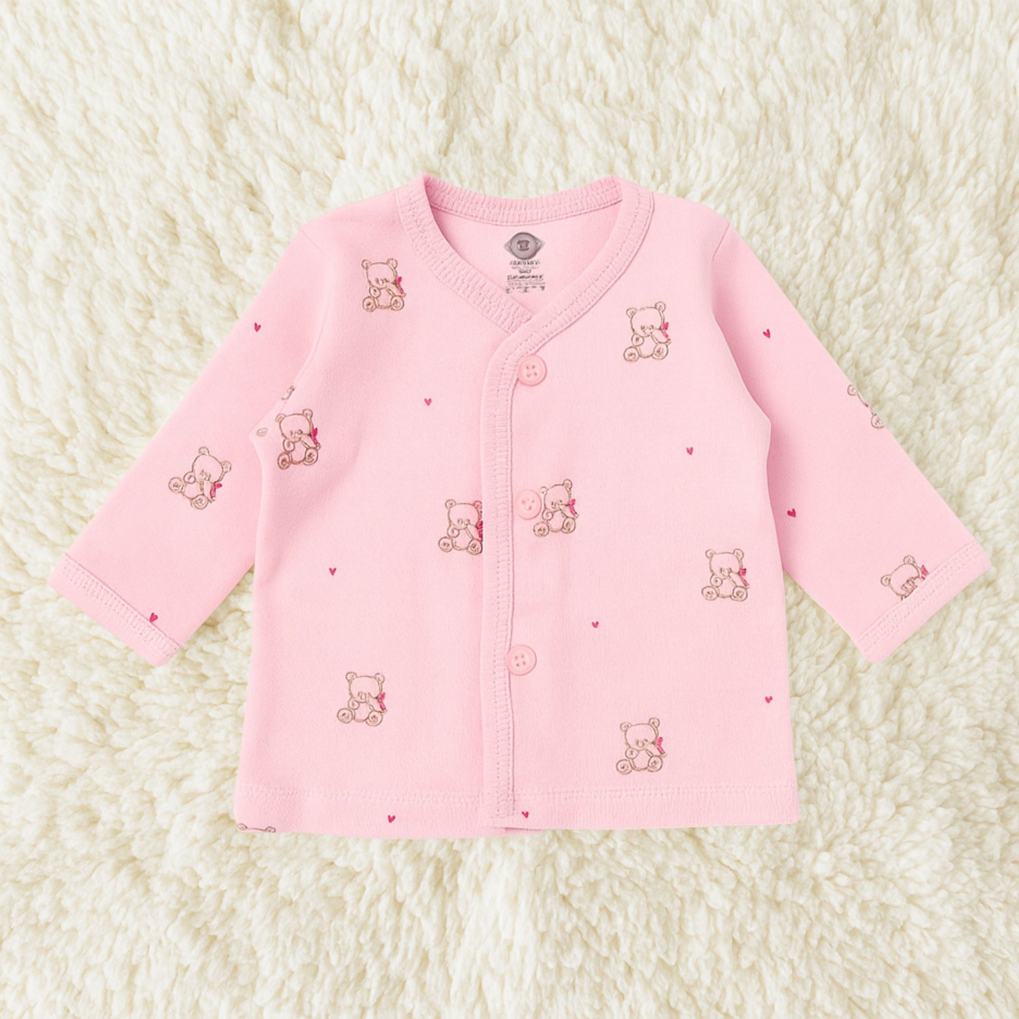 Soft Cotton Printed Front-Open Jabhla for Newborns | Available Any 3 Colors Of Pack (1–3 Months)