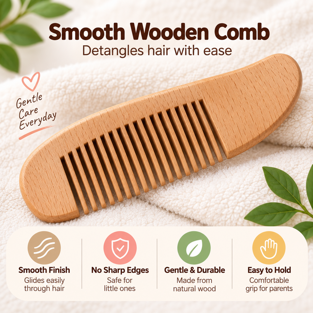 Smile Baby baby brush soft wool bristles product infographic