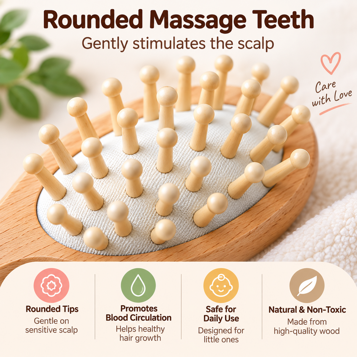 Smile Baby baby comb rounded massage teeth product infographic