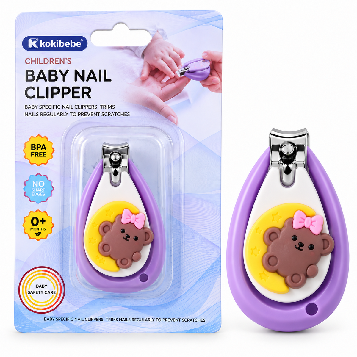 SMILE BABY purple baby nail clipper with packaging