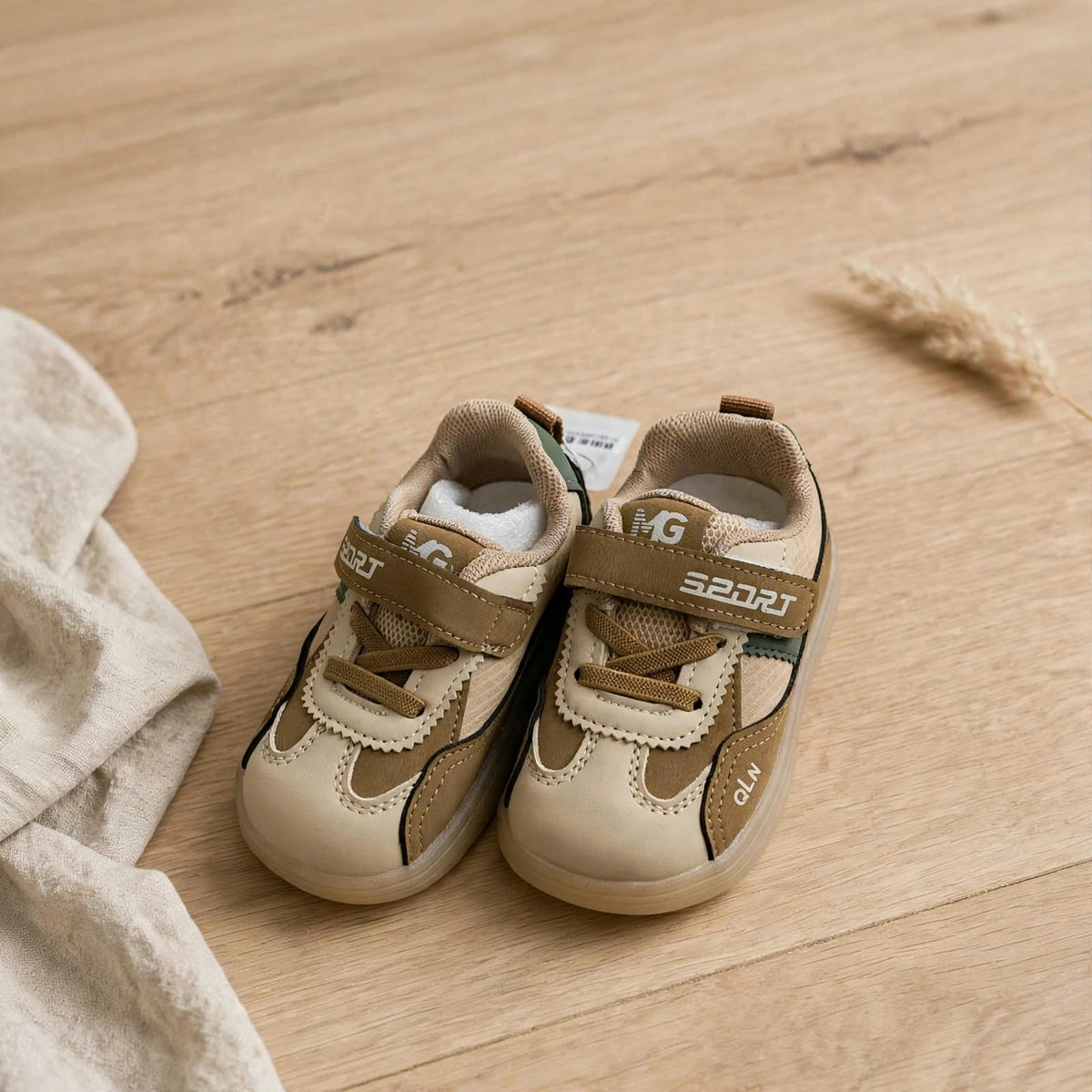 Smile Baby blue and white boys sport sneakers front view