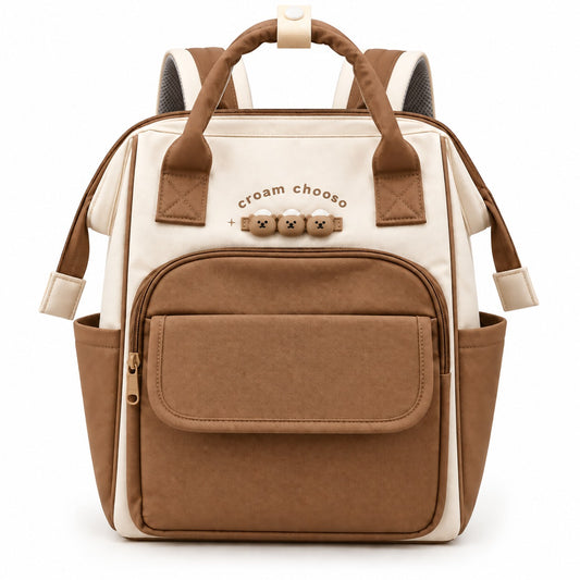 Smile Baby Croam Chooso baby diaper backpack in brown