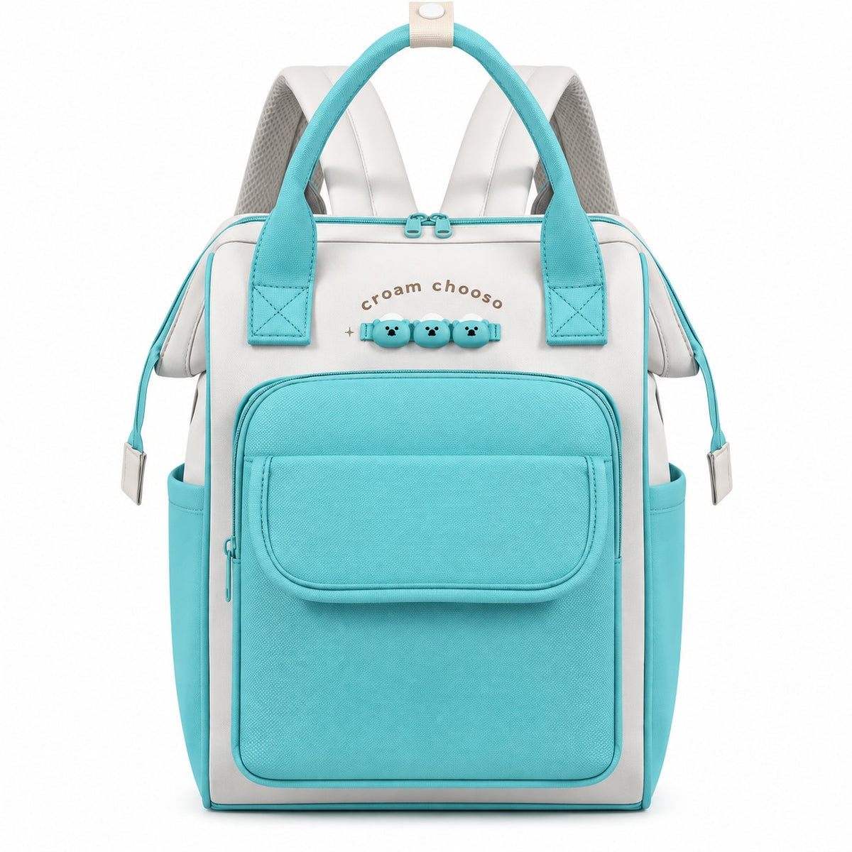 Smile Baby Croam Chooso baby diaper backpack in green