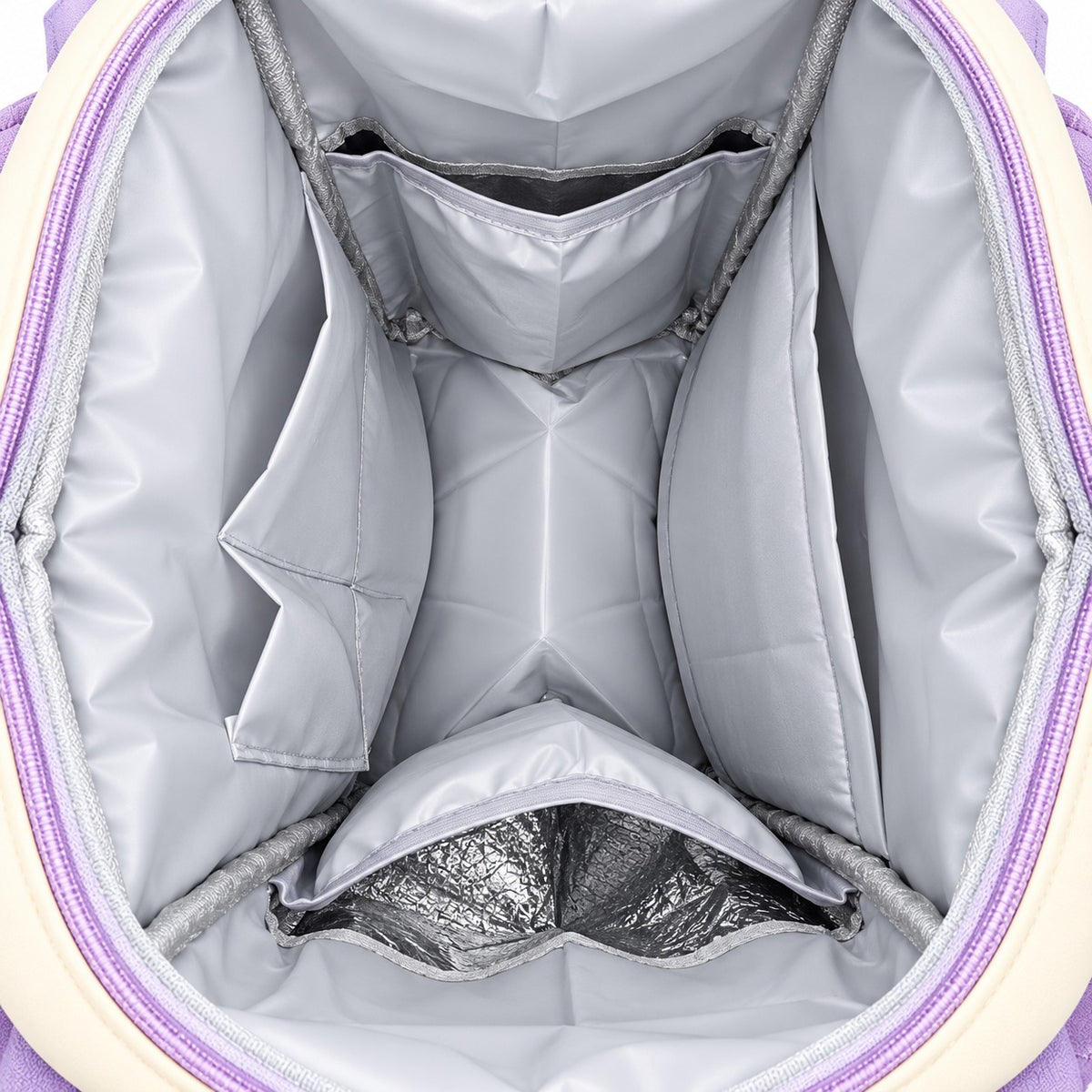 Smile Baby Croam Chooso baby diaper backpack interior with organized compartments